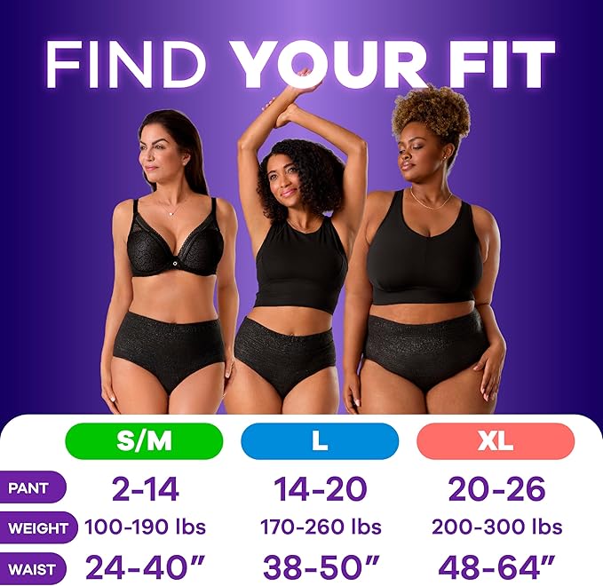 Always Discreet Adult Incontinence Overnight Underwear for Women, Small/Medium, Up to 100% Bladder Leak Protection, 14 Count