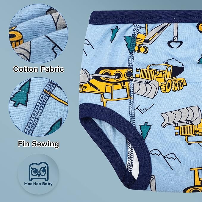 MooMoo Baby Potty Training Underwear 10 Packs Absorbent Toddler Training Pants for Boys and Girls Cotton Pee Pants 2T-9T
