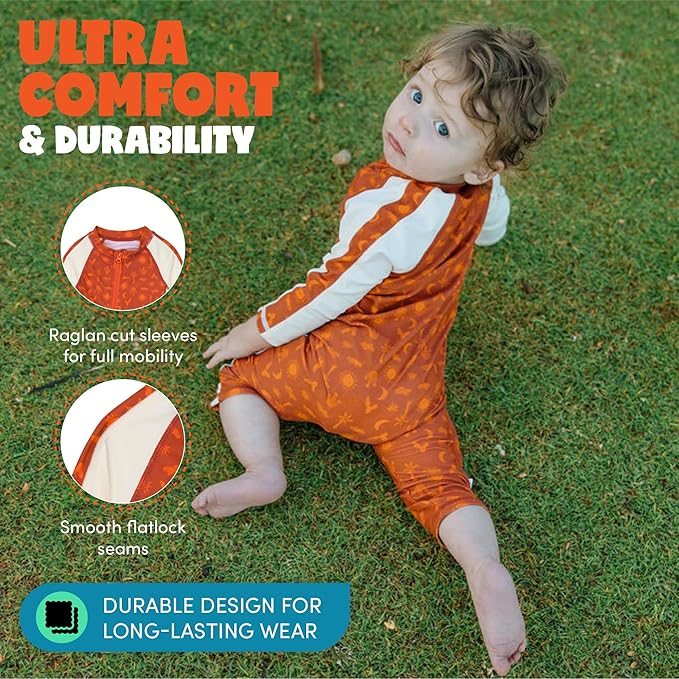 SwimZip Boys' Long-Sleeve UPF 50+ Swimsuit for Baby, Toddler, & Little Boys