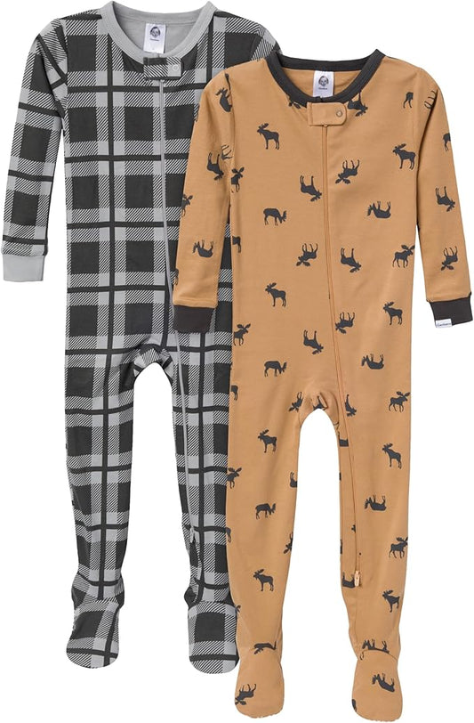 Gerber baby-boys 2-pack Snug Fit Footed Cotton Pajamas