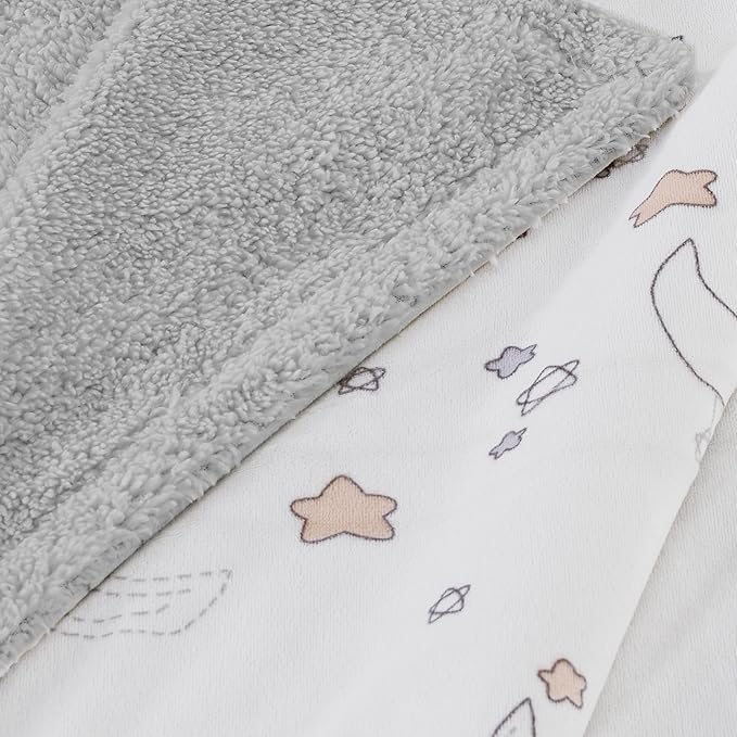 CREVENT 30"X40" Cozy Soft Warm Fleece Baby Blanket for Girls Boys, Newborn Essentials for Infant, Baby Shower Receiving Gift - Mink Blanket 75X100cm + Hugging Bunny