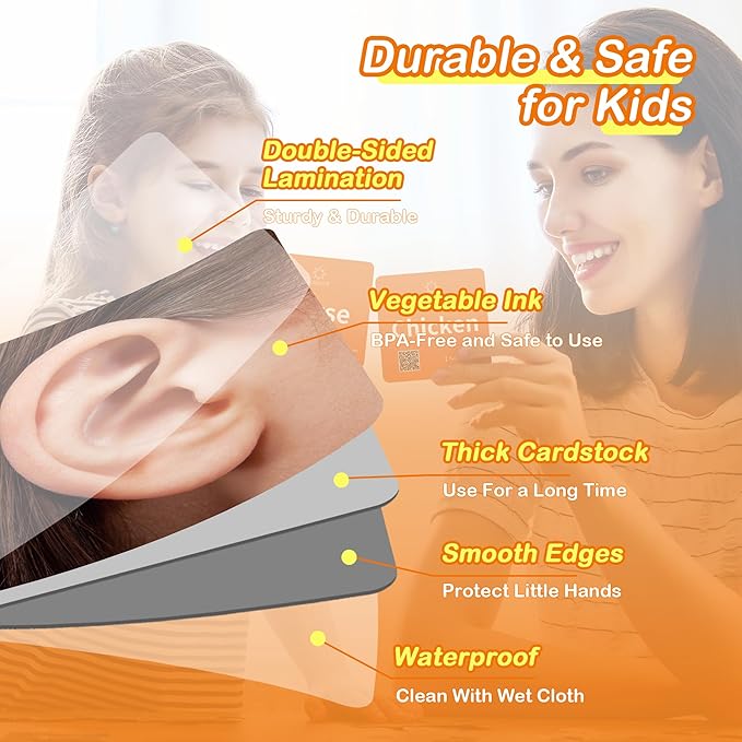 80 Nouns Flash Cards for Toddlers 2-3, Key Vocabulary Flashcards, Sturdy & Durable Realistic Picture Cards for Speech Therapy, Autism Flash Cards for ABA Therapy and Special Education