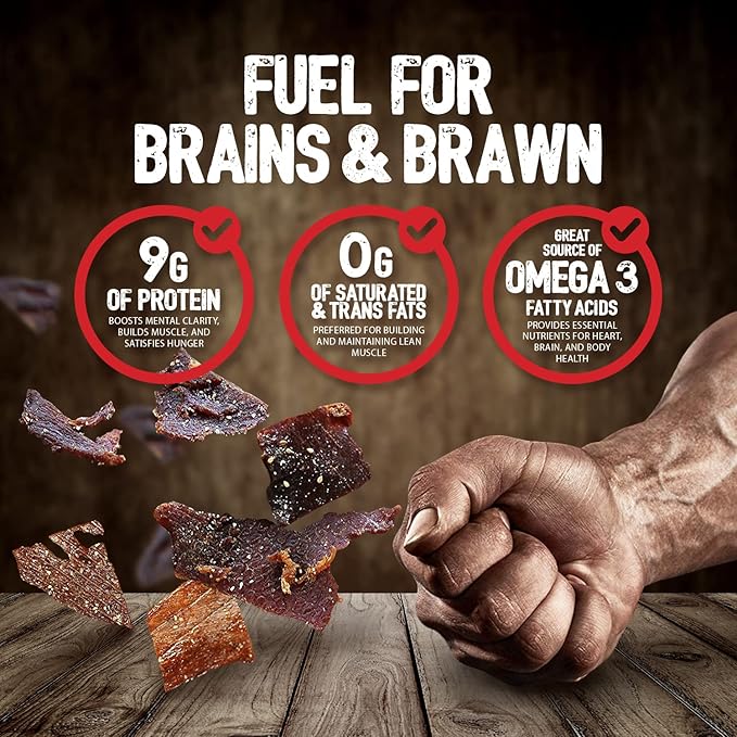 Kaimana Ahi Tuna Jerky, Hawaiian Chili Pepper, 2 Ounce, Wild Caught, High in Omega 3, All Natural, Made in the USA