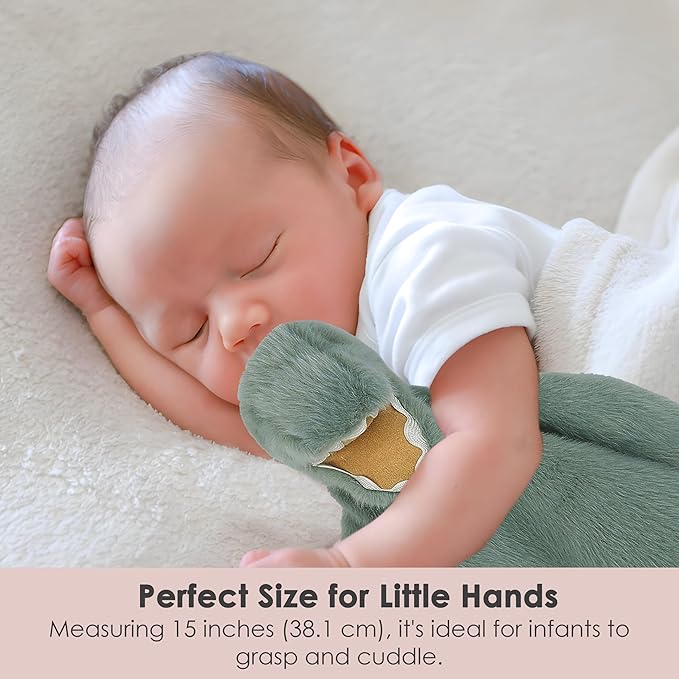 MON AMI Dino Plush Lovey for Babies – 15” | Security Blanket for Newborns