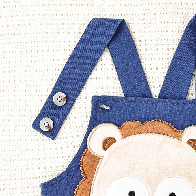 Baby Boy Clothes Newborn Outfits Stripe Romper Infant Cartoon Overall Adjustable Suspender Pants Set 0-18 Months