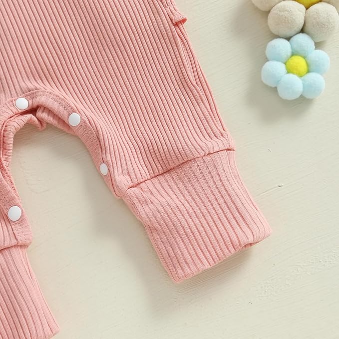 Newborn Girl Clothes Baby Girl Coming Home Outfit Zipper One-piece Outfits Ruffle Footie Bodysuit Jumpsuit Headband