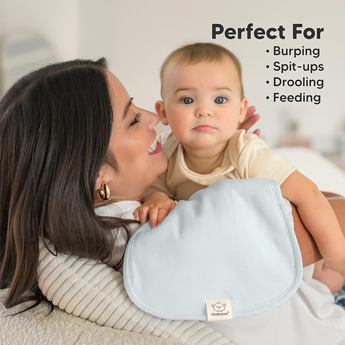 Organic Burp Cloths Baby Boy & Girl - 5-Pack Super Absorbent Cotton Burping Cloths for Babies, Soft & Plush Newborn Spit Up Rags, Infant Towels for Milk Spit Up, Unisex, Large 21" x 10" (Flora Dew)