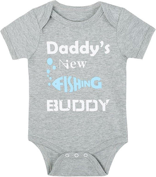 Cnins Funny Baby Bodysuit & Daddy Matching Cotton Outfit for Wild One 1st Birthday, Unisex Newborn Infant Clothes 0-24M