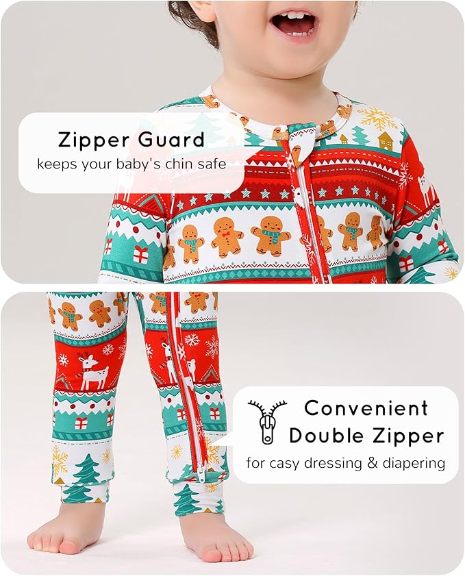Footless Pajamas Baby Boy Girls, Viscose from Bamboo Baby Pajamas, Two Way Zipper Sleepers, Newborn Pjs