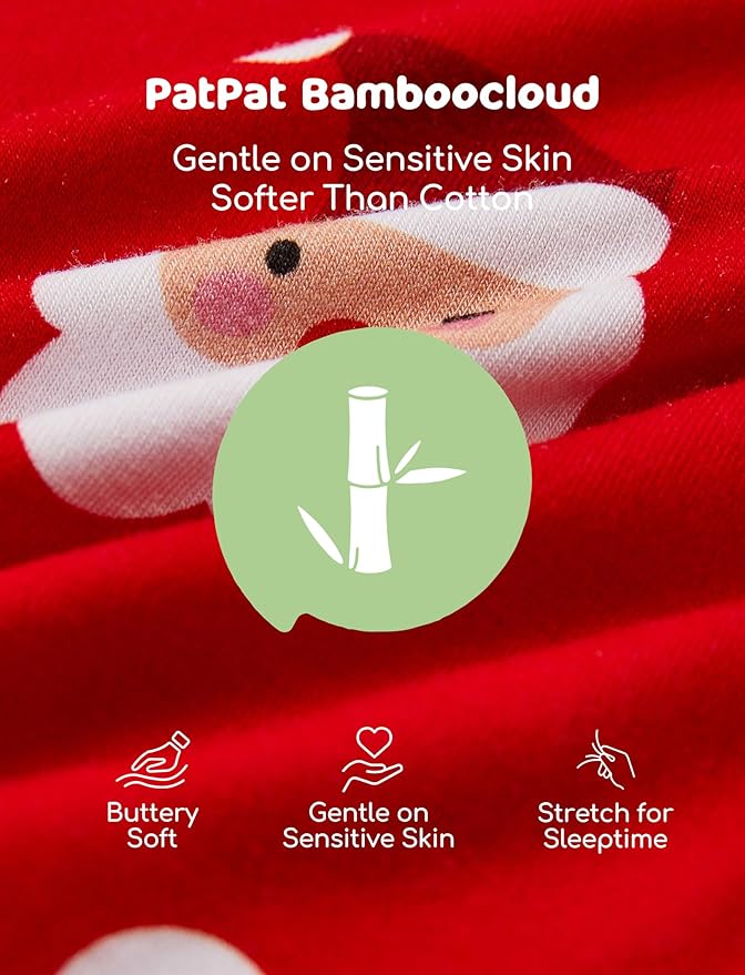 PATPAT Bamboo Viscose Pajama Sets for Toddler Boys & Girls Baby Kids, Ultra-soft Snug fit Pjs Sleepers for Birthday Holiday