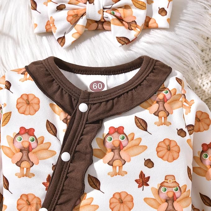 Aalizzwell Baby Girls Romper Outfit Fall Winter Clothes with Accessories