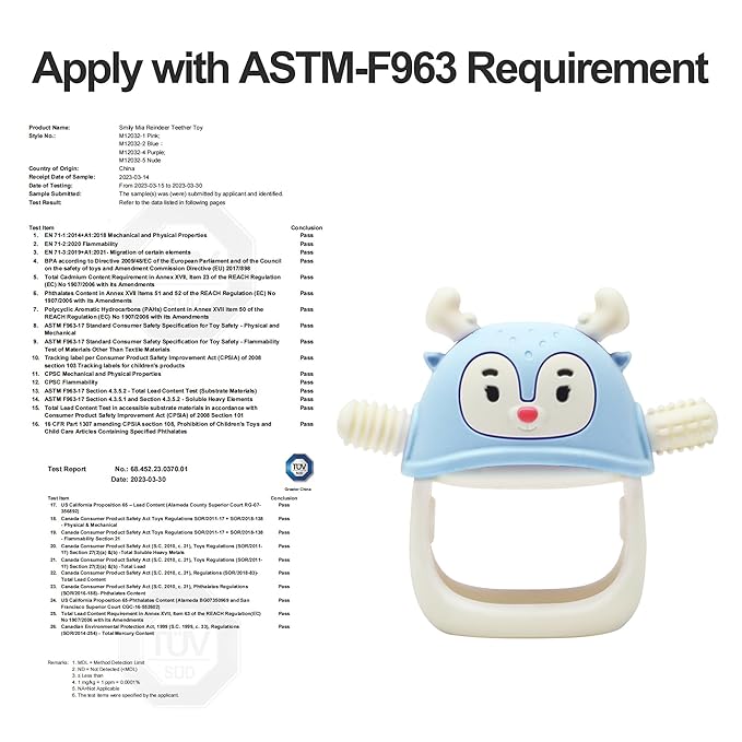 Smily Mia 2 Packs Baby Teething Toy for 0-6 6-12 Months, Food Grade Silicone Teething Mitten, Anti Dropping Wrist Hand Teethers Baby Chew Toys for Sucking&Chewing, BPA Free, Light Blue