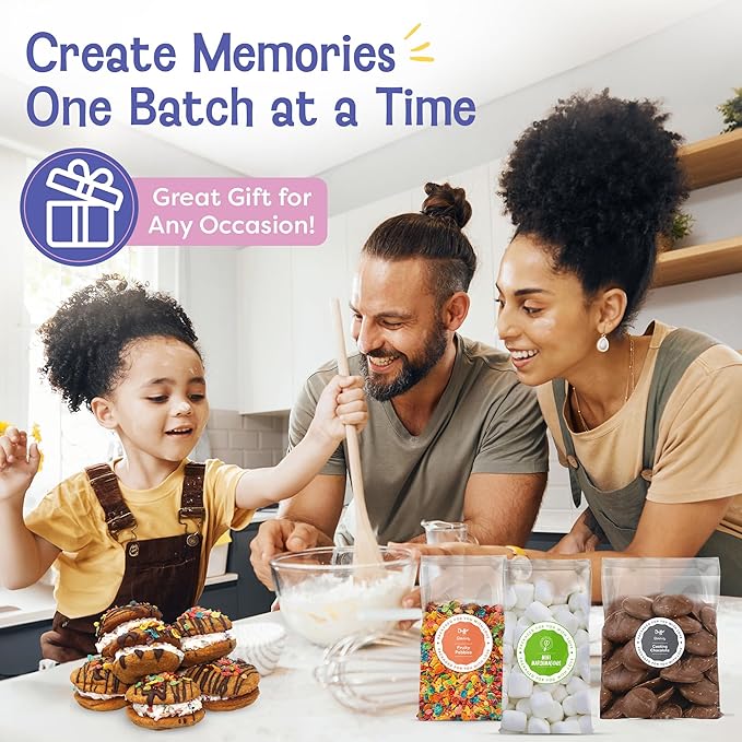 Baketivity x Duff Goldman S’mores Sandwich Cookies Kit Kids Baking Set Cooking Kits for Kids with Premeasured Ingredients, Decorating Supplies, STEM Activities - Baking Sets for Girls, Boys Ages 6-12