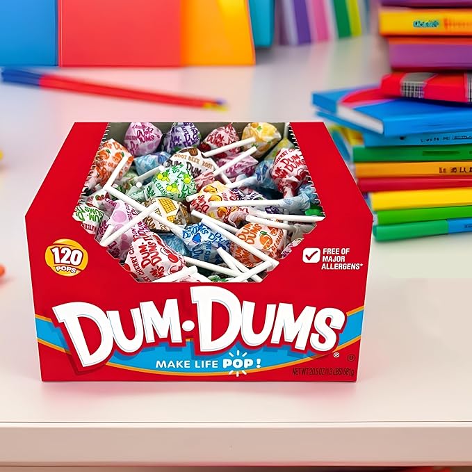 Dum Dums Original Candy Mix Variety Pack - All-Time Classic Flavors, Lollipops Individually Wrapped in Bulk Candy Bag, Assorted Suckers for Valentine's Day, Easter, and Halloween - 720 Count