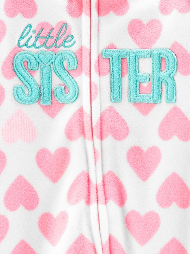 Simple Joys by Carter's Baby Girls' Cotton and Fleece Footed Sleep and Play, Pack of 2