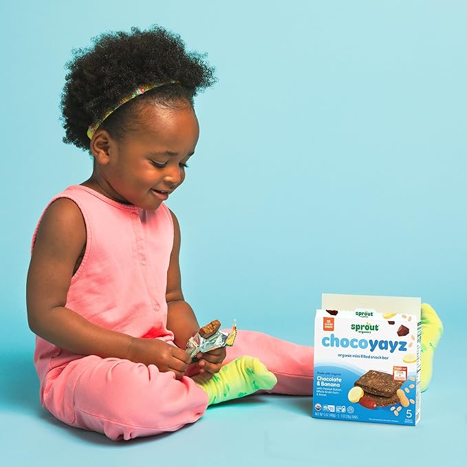 Sprout Organics, Yayz Toddler Snack Bars, Chocolate & Banana, 5 Individual Bars, 1 oz Each (6-boxes)