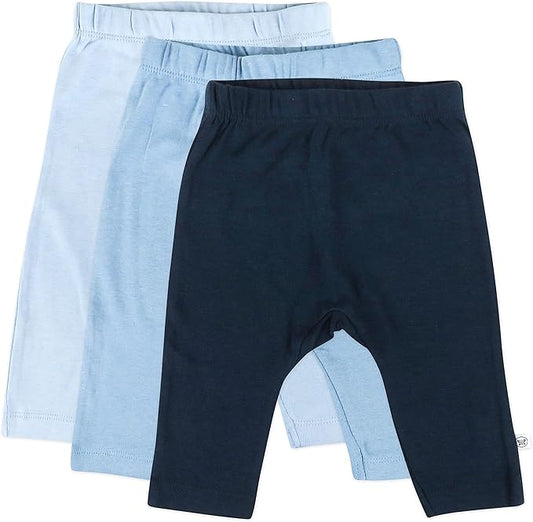 HonestBaby Unisex-Baby Multipack Harem Pants Roomy Fit Pull on Bottoms 100% Organic Cotton for Baby Boys, Girls