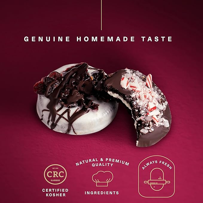 KREMERY Creamy Chocolate Cravings - Chocolate Covered Sandwich Cookies & Cream Gift Basket, in Elegant Gift Box (12 Cookies, Assorted Sweet Toppings) Food Assortments USA Made