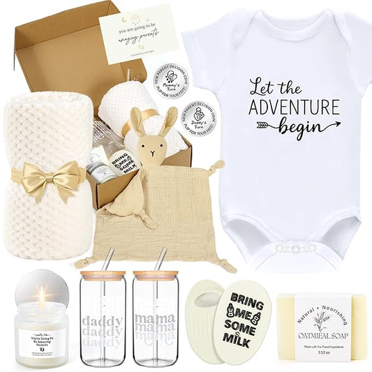 14PCS Baby Shower Gifts,New Mom Gifts for Women & Newborn Baby Gifts, Top Pregnancy Gifts for New Parents Gender Reveal Gifts, Expecting Parents to Be, New Mom Care Package After Baby