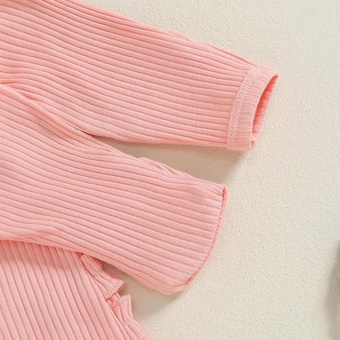 Newborn Girl Clothes Baby Girl Coming Home Outfit Zipper One-piece Outfits Ruffle Footie Bodysuit Jumpsuit Headband