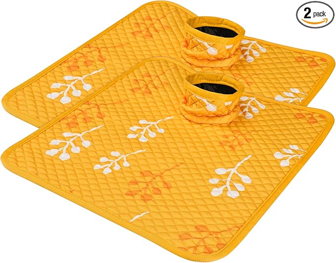 Car Seat Protector for Potty Training, 2 Pack Waterproof CarSeat Liner Toilet Training for Baby Infant Toddler, Dry Seat Piddle Pads Cover for Strollers (Yellow)