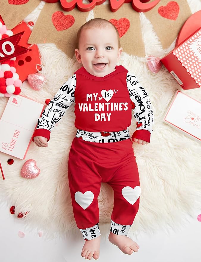 Fommy Newborn Baby Boy Clothes Plaid Letter Print Long Sleeve Hoodies + Long Pants 2PCS Fall Winter Outfits Set