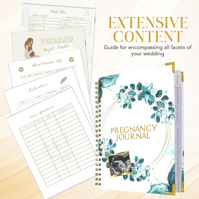 Pregnancy Journal Keepsake Book, 97 Page Hardcover Pregnancy Book, Baby Keepsake Book, Baby Books from Birth, Pregnancy Planner, Baby Book Keepsake, Pregnancy Journal for New Moms, Includes Pen , note block.