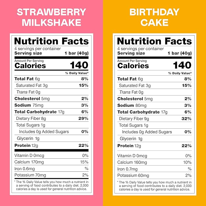 MAGIC SPOON Treats - High Protein, Low Carb, Keto Friendly, 1g of Sugar, Gluten Free, Crispy Treat Cereal Bar, On-The-Go Healthy Snack (8 Birthday Cake Bars, 8 Strawberry Milkshake Bars)