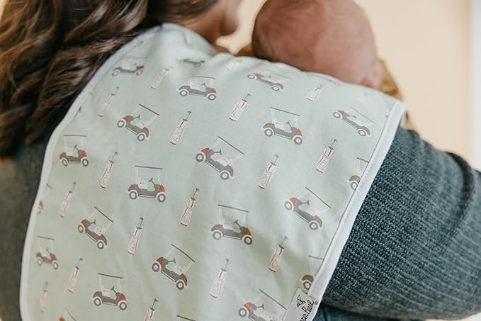 Copper Pearl Premium Baby Burp Cloths - 3-Pack Large Cotton Burp Cloths, Extra Soft Spit Up Rags with 3 Absorbent Layers, Perfect for Baby Boy and Baby Girl Gifts (21" x 10" Size, Bogey Set)