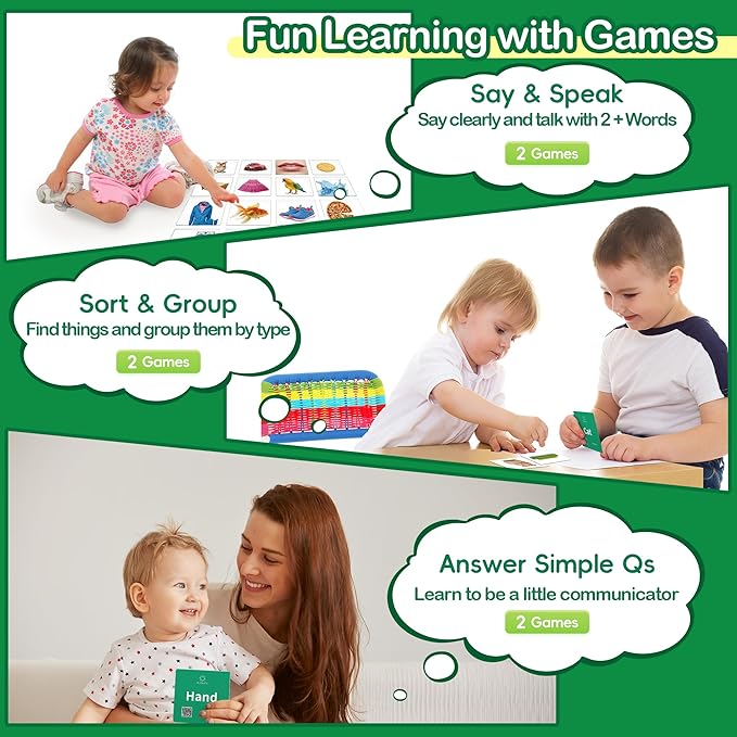 50 First Words Flash Cards for Baby with Fun Videos| Extra Thick Picture Cards for Speech Therapy Noun Cards for Kids Speech Delays| Aba Therapy, Autism Learning Materials ESL Teaching