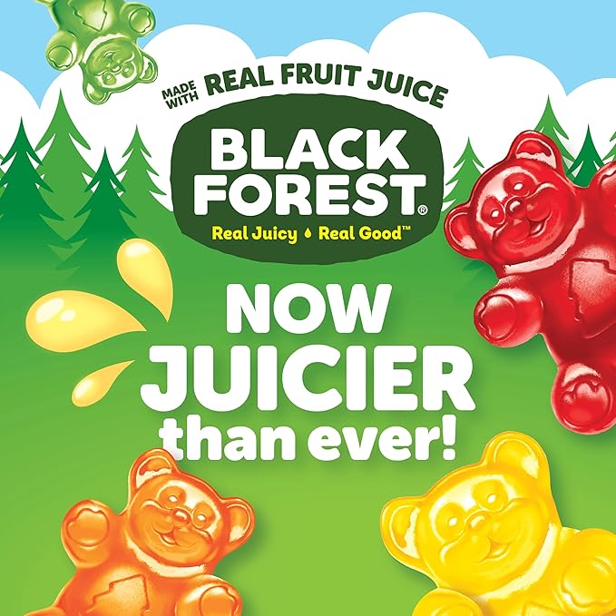 Black Forest Gummy, Bears, Fruit Flavor, Deliciously Juicy, Made with Real Fruit Juice, 10 oz (Pack of 2)
