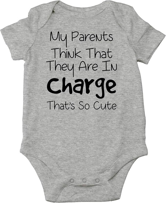 CBTwear My Parents Think That They Are in Charge Baby Bodysuit Funny Infant Outfit Unisex Humor Romper