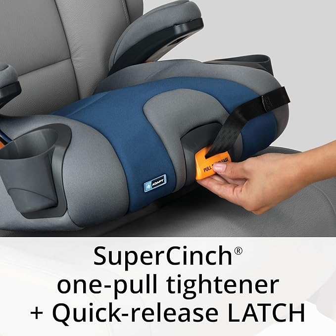 Chicco KidFit Adapt Plus 2-in-1 Belt-Positioning Booster Car Seat, Backless and High Back Booster Seat, for Children Aged 4 Years and up and 40-100 lbs. | Vapor/Grey