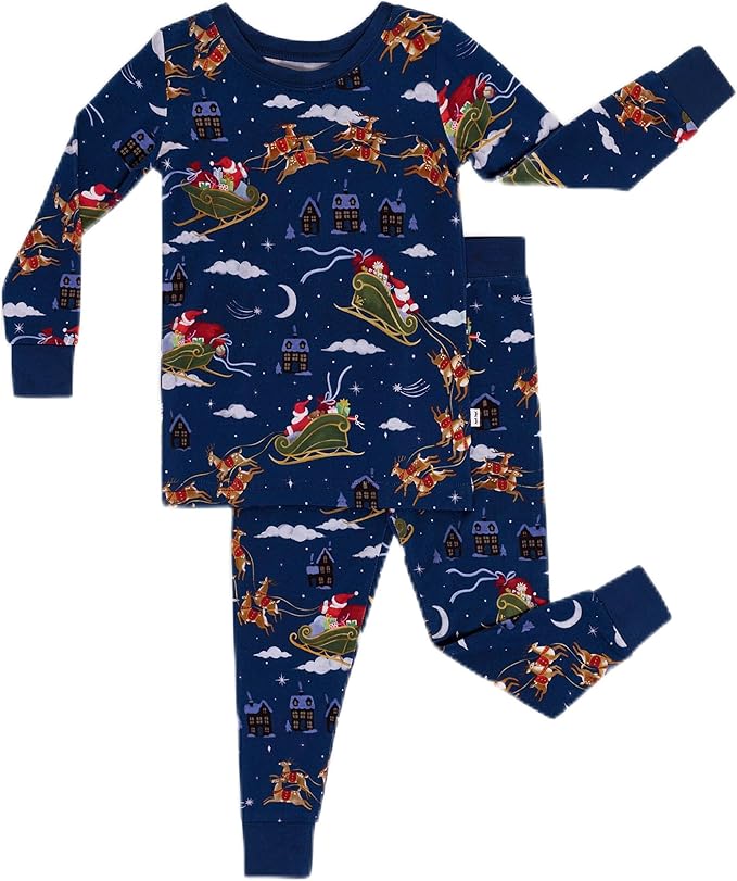 Little Sleepies Two-Piece Pajama Set for Boys & Girls, Soft Viscose from Bamboo Toddler Pajamas for Kids, Family Matching PJs