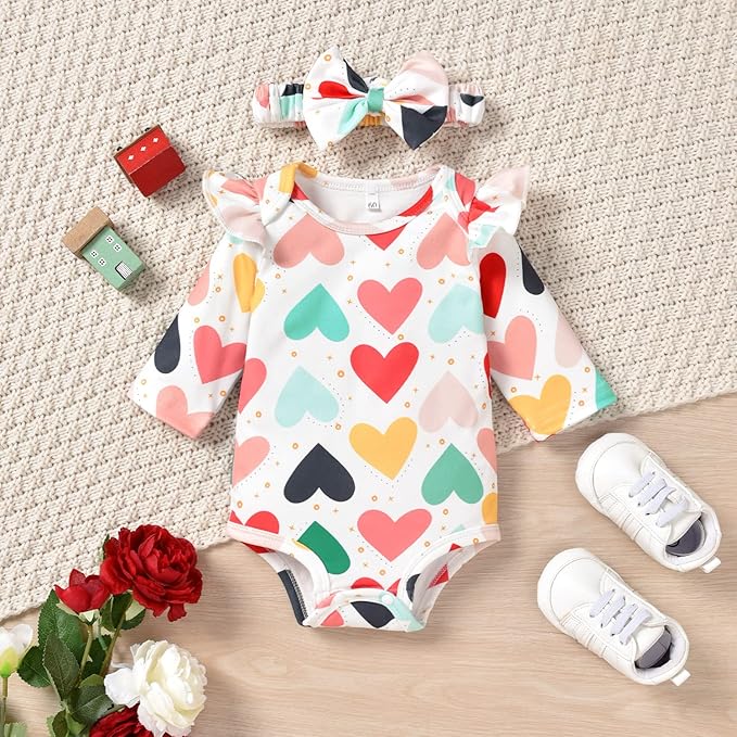 Aalizzwell Preemie Newborn Infant Baby Girls Clothes Ribbed Romper Bodysuit Pants Set Fall Winter Outfits