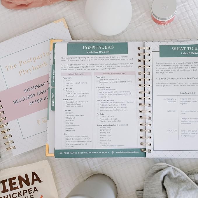 Expecting and Organized New Baby Planner – Pregnancy Organizer and Checklist Journal for First-Time Moms – 140+ Page Hardcover Keepsake by Undefining Motherhood