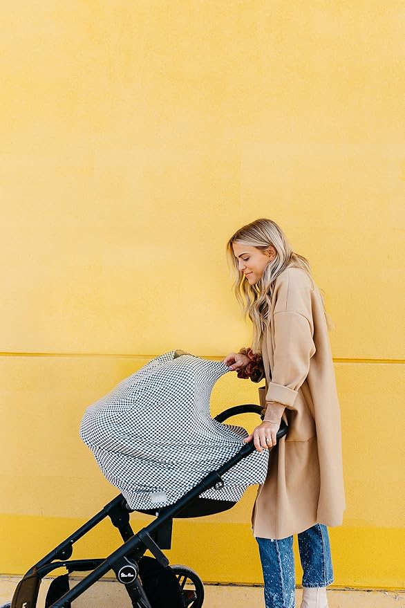 Baby Car Seat Cover Canopy and Nursing Cover Multi-Use Stretchy 5 in 1 Gift "Nash" by Copper Pearl