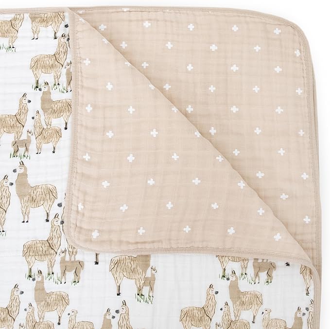 Little Unicorn Original Premium Cotton Quilt | Multi-Layered & Extra-Soft Muslin Fabric |for Babies & Toddlers (Llama Llama)