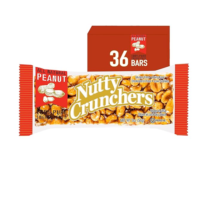Nutty Crunchers All Natural Ingredients (Peanut, 36 Bars/box)