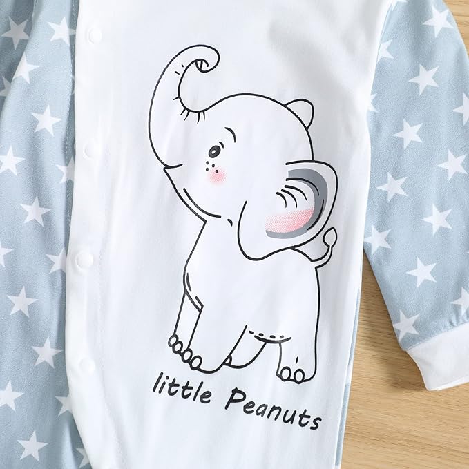 Cute Giraffe + Zebra With Floral Print Long Sleeve Baby Girl Clothes White Jumpsuit For Baby One-Piece Romper