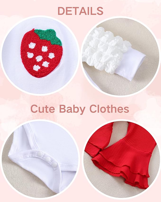 Renotemy Preemie Newborn Baby Girl Clothes Infant Romper Fall Winter Outfits Gifts for Girls Cute Bell Bottoms Pant Sets