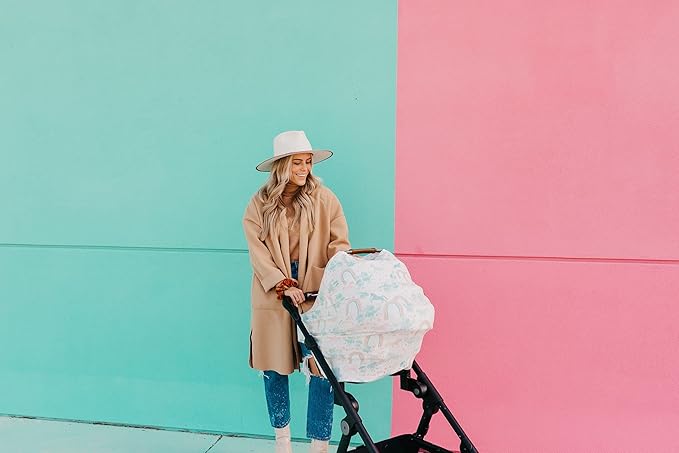 Whimsy Copper Pearl Multi-Use Cover: Car Seat, Nursing, Stroller - Stretchy Fabric, All-Season, Stylish Designs, Easy Access for Moms