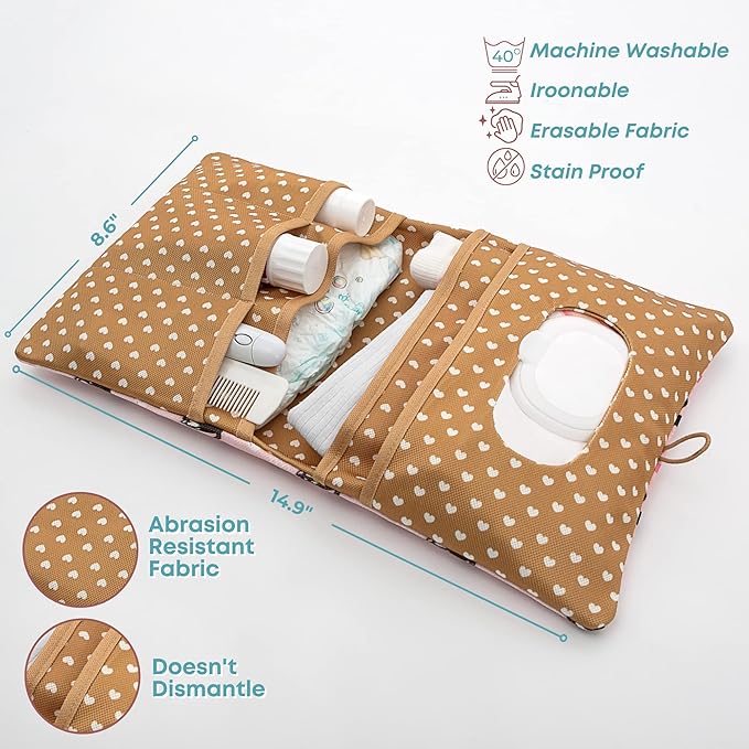 HAMUR Baby Diaper Bag Organizer – Travel-Friendly, Compact & Foldable | Stroller Pouch for Newborn Essentials – Must-Have for Boys & Girls (Swan)