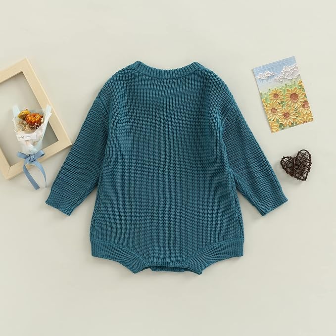 FYBITBO Baby Girl Boy Sweater Knit Oversized Pullover Sweatshirt Romper Onesie Warm Fall Winter Clothes Outfit Newborn
