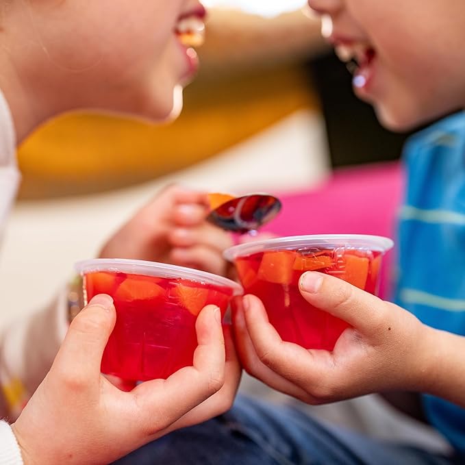 Dole Fruit Bowls Peaches in Strawberry Flavored Gel Snacks, 4.3oz 12 Total Cups, Gluten & Dairy Free, Bulk Lunch Snacks for Kids & Adults