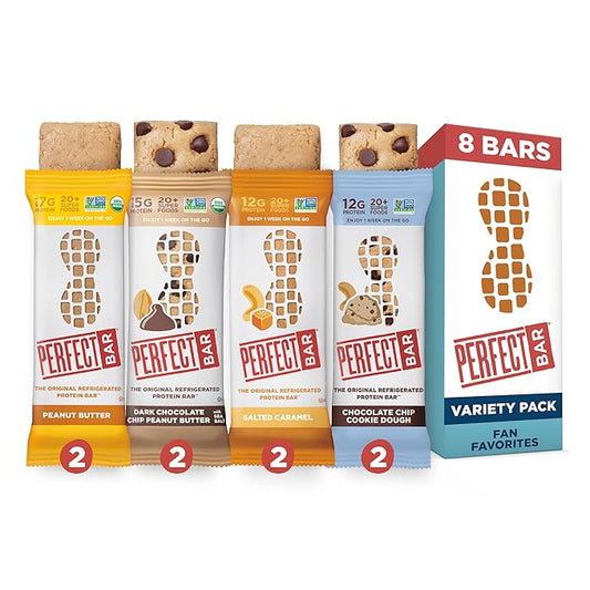 Perfect Bar, Best Sellers Variety Pack, Protein Bars, Gluten Free, Soy Free, Non GMO, No Sugar Alcohols, 2.2-2.5 Ounce Bars, 8 Count