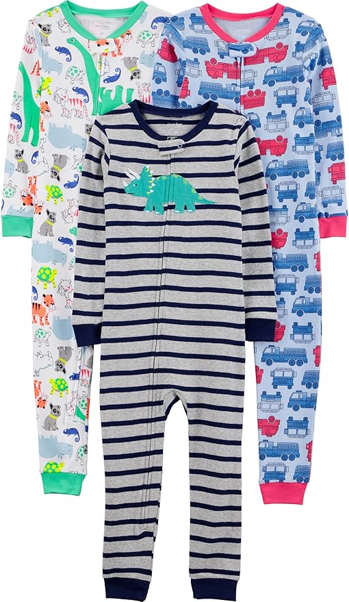 Simple Joys by Carter's Kids' 3-Pack Snug Fit Footless Cotton Pajamas