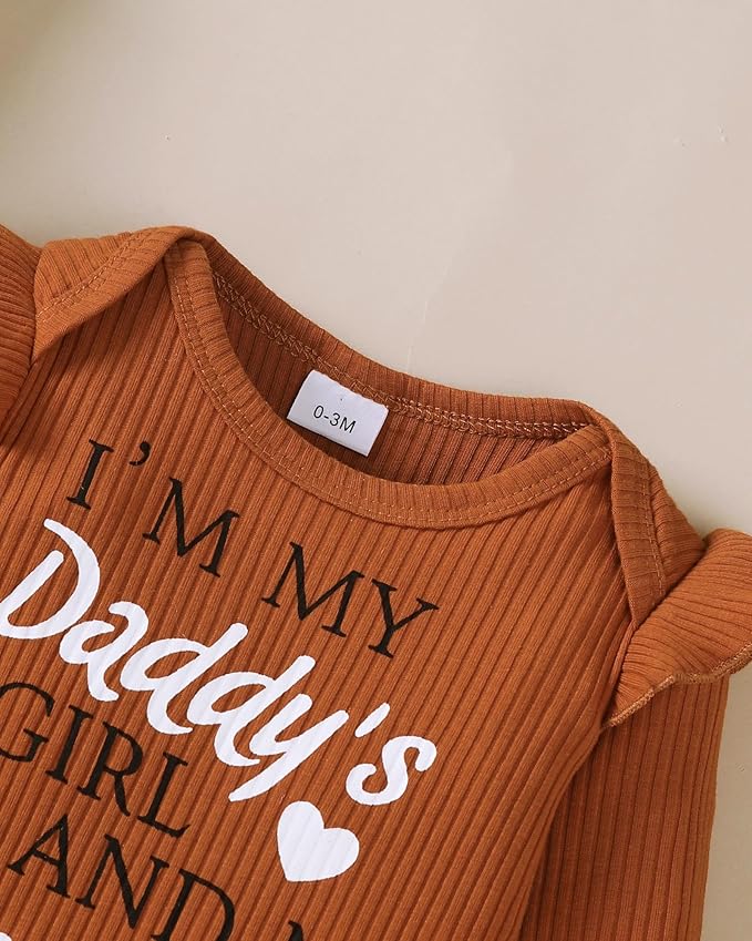 SUNNY PIGGY Newborn Baby Girl Clothes Infant Outfits Romper Floral Fall Outfit Bell Bottoms Pant Sets Hat Headband Flowerpant