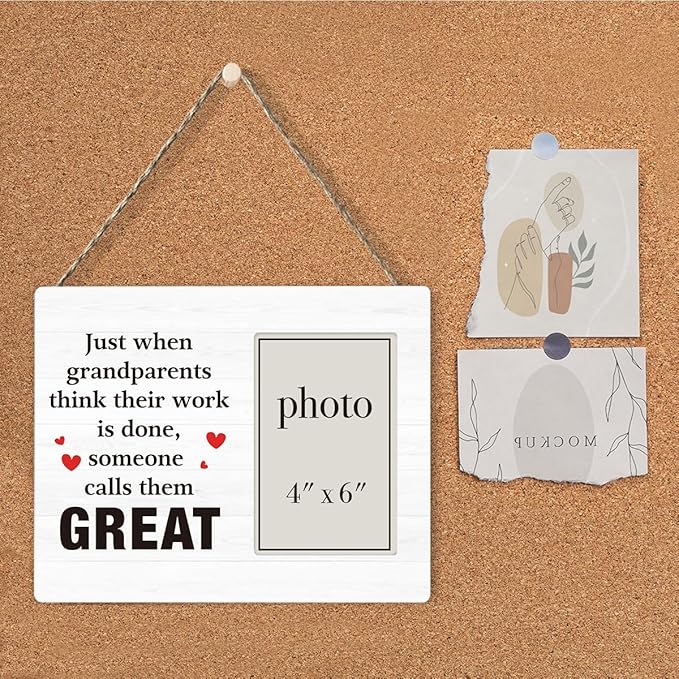 Great Grandparents Gifts Picture Frame, Grandparents Baby Announcement, Gifts for Great Grandma Grandpa Photo Frame for 4 x 6 Inch Photo