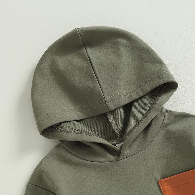 2Pcs Baby Boys Hoodie Tops Pants Set Dinosaur Deer Print Sweatsuit Fall Winter Outfits